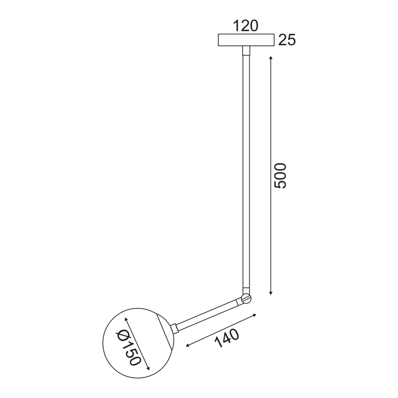 PENDANT 1XE27 METAL + OPAL GLASS Φ15ΧΗ80CM THETIS V260501P PENDANT 1XE27 METAL + OPAL GLASS Φ15ΧΗ80CM THETIS V260501P