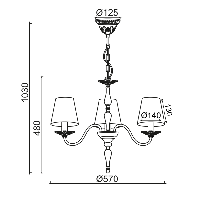 PENDANT 3XE14 METAL PATINE WHITE/BLACK+SHADE Φ57ΧΗ103CM KARPATHIA DL9503PWB PENDANT 3XE14 METAL PATINE WHITE/BLACK+SHADE Φ57ΧΗ103CM KARPATHIA DL9503PWB