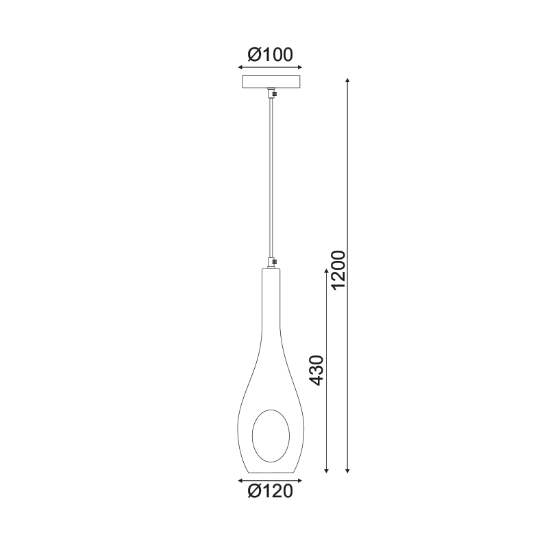 PENDANT 1ΧΕ14 GLASS WITH HOLE CAVE DLA5201