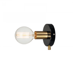 WALL MOUNTED 1XE27 METAL BLACK + BRASS Φ12CM JOY V36382BP WALL MOUNTED 1XE27 METAL BLACK + BRASS Φ12CM JOY V36382BP