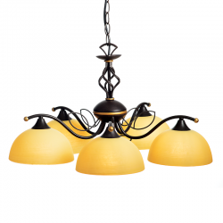PENDANT5ΧΕ27 HONEY GLASS+BROWN-GOLD METAL ELECTRA AD89065B PENDANT5ΧΕ27 HONEY GLASS+BROWN-GOLD METAL ELECTRA AD89065B