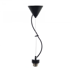 SUSPENSION WIRE BLACK METAL BASE BLACK FABRIC CABLE Ε27 2700BB SUSPENSION WIRE BLACK METAL BASE BLACK FABRIC CABLE Ε27 2700BB