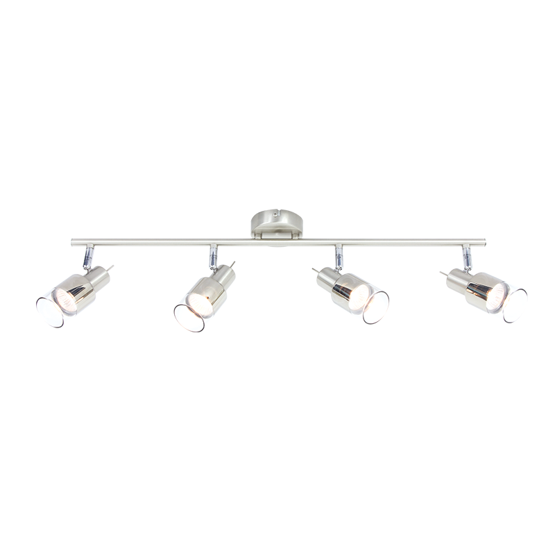 SPOT 4 Χ GU10 NICKEL CLEAR GLASS PLATINUM MC6564 SPOT 4 Χ GU10 NICKEL CLEAR GLASS PLATINUM MC6564