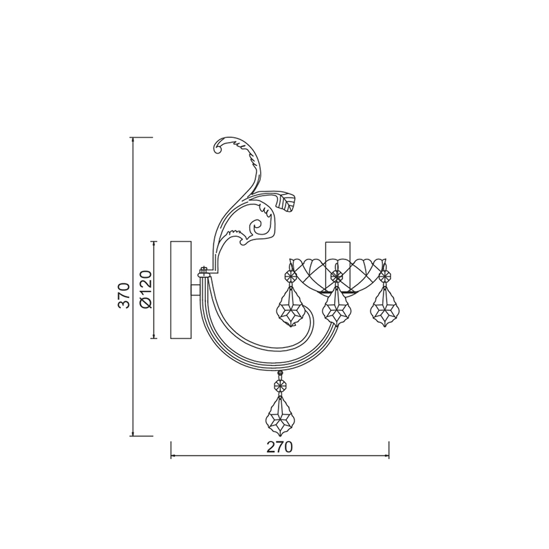 WALL MOUNTED 1XE14 METAL GOLD BRONZE+CRYSTAL 12Χ27ΧΗ37CM FABERGE DLA12151W WALL MOUNTED 1XE14 METAL GOLD BRONZE+CRYSTAL 12Χ27ΧΗ37CM FABERGE DLA12151W
