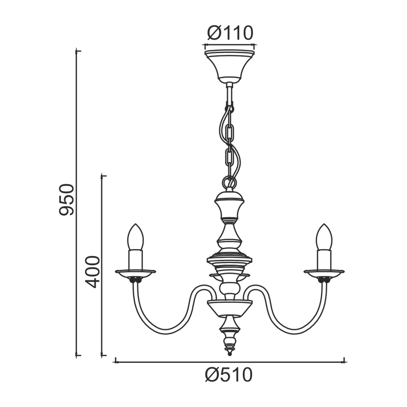 PENDANT 5XE14 METAL RED Φ51ΧΗ95CM ACCRA DL9313PAG