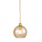 PENDANT 1XE27 CLEAR AMBER GLASS+ GOLD METAL SUSPENSION Φ20ΧΗ120CM PYTHIA V3643320AM