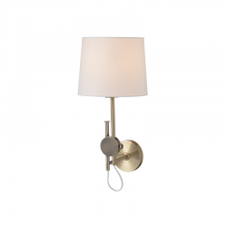 WALL MOUNTED LUMINAIRE 1XE27 METALLIC BRASS + WHITE SHADE, COLOR antique brass 20×25×Η30CM MALLORCA ML306421WB WALL MOUNTED LUMINAIRE 1XE27 METALLIC BRASS + WHITE SHADE, COLOR antique brass 20×25×Η30CM MALLORCA ML306421WB
