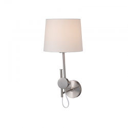 WALL MOUNTED LUMINAIRE 1XE27 METALLIC NIKEL + WHITE SHADE, COLOR brushed nickel 20×25×Η30CM MALLORCA ML306421WS WALL MOUNTED LUMINAIRE 1XE27 METALLIC NIKEL + WHITE SHADE, COLOR brushed nickel 20×25×Η30CM MALLORCA ML306421WS