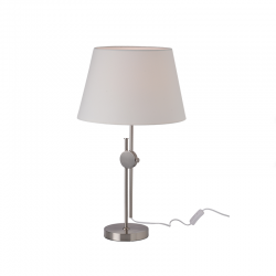 TABLE LUMINAIRE 1XE27 METALLIC NIKEL + WHITE SHADE, COLOR brushed nickel Φ36×Η62CM MALLORCA ML306421TS