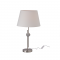 TABLE LUMINAIRE 1XE27 METALLIC NIKEL + WHITE SHADE, COLOR brushed nickel Φ36×Η62CM MALLORCA ML306421TS