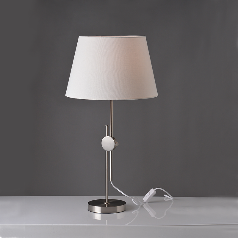 TABLE LUMINAIRE 1XE27 METALLIC NIKEL + WHITE SHADE, COLOR brushed nickel Φ36×Η62CM MALLORCA ML306421TS TABLE LUMINAIRE 1XE27 METALLIC NIKEL + WHITE SHADE, COLOR brushed nickel Φ36×Η62CM MALLORCA ML306421TS