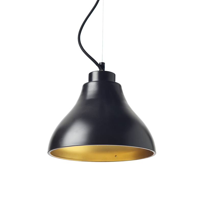 PHASING OUT GLASS BLACK MAT-GOLD D22 x H16 cm E27 BERGAMO 1039A713