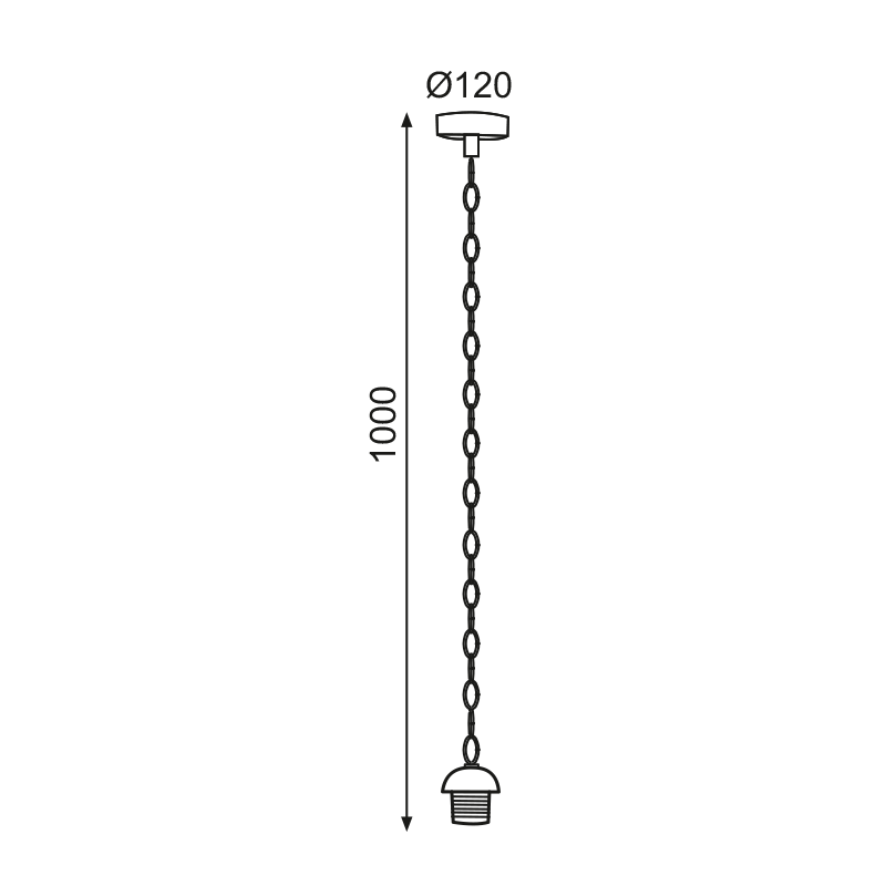 PHASING OUT PENDANT 1XE27 METAL CREM+CHAIN Η100CM 2600CM