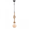 PHASING OUT PENDANT 1XE27 BLACK METAL+SINGLE BRAIDED ROPE+CHAIN Η100CM 50BRCN