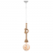 PHASING OUT PENDANT 1XE27 METAL WHITE+ SINGLE BRAIDED ROPE+CHAIN Η100CM 50WRCN