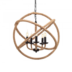 PHASING OUT PENDANT 5XE14 METAL BLACK CIRCLES+ROPE Φ62ΧΗ130CM CERN 563625PCR PHASING OUT PENDANT 5XE14 METAL BLACK CIRCLES+ROPE Φ62ΧΗ130CM CERN 563625PCR