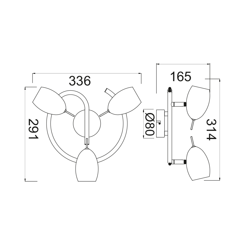 PHASING OUT SPOT III ROSETTE CHROME 3XGU10 LEGOLAS MC1163G