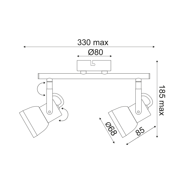 PHASING OUT WALL MOUNTED LUMINAIRE 2×GU10 METALLIC RUST SHADE 26×8×18,5CM INKA MC167792R PHASING OUT WALL MOUNTED LUMINAIRE 2×GU10 METALLIC RUST SHADE 26×8×18,5CM INKA MC167792R