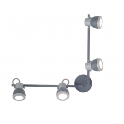 PHASING OUT WALL MOUNTED LUMINAIRE 4×GU10 METALLIC CEMENT SHADE 68×10×19CM INKA MC167794C
