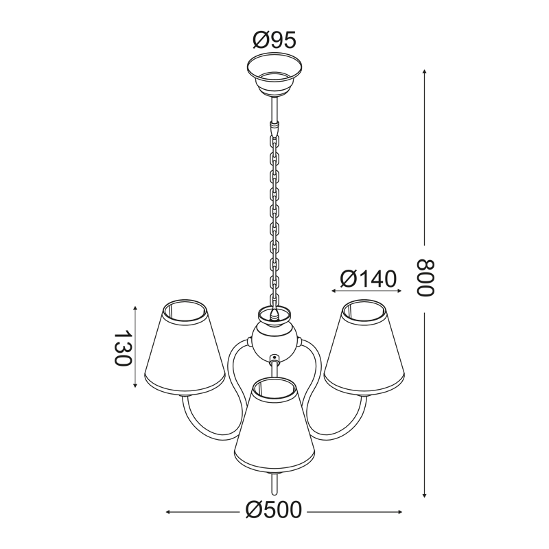PHASING OUT KIDS PENDANT 3XE14 MULTICOLOR SHADE Φ50ΧΗ80CM RAINBOW MD130943