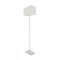PHASING OUT FLOOR LAMP CHROME METAL 1XE27 WHITE CABLE RECTANGLE BASE Η123cm MIX MATCH MF15018CHW