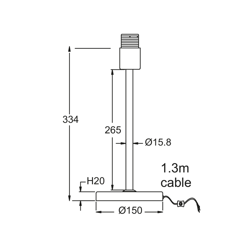 PHASING OUT METAL LUMINAIRE ΧΕ27 CHROME-WHITE CABLE CIRCLE BASE 29,8cm MIX amp MATCH MT15198CHW