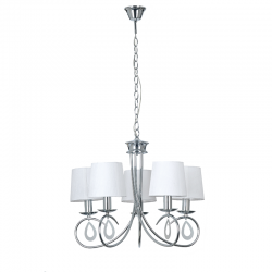 PHASING OUT PENDANT 5ΧE14 CHROME WHITE SHADE BASILICO TNK81490CR5P PHASING OUT PENDANT 5ΧE14 CHROME WHITE SHADE BASILICO TNK81490CR5P