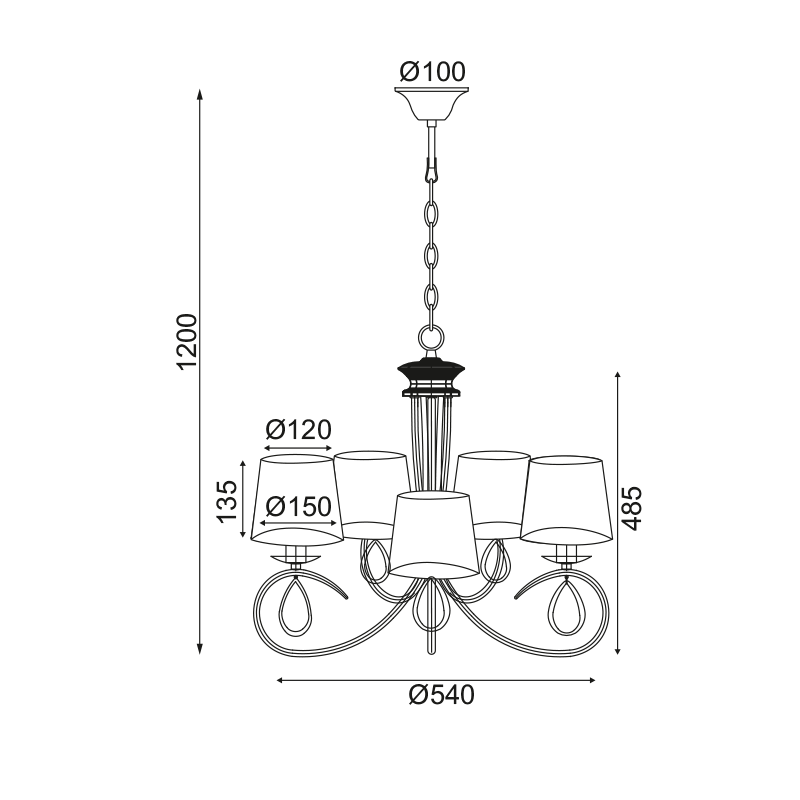 PHASING OUT PENDANT 5ΧE14 CHROME WHITE SHADE BASILICO TNK81490CR5P PHASING OUT PENDANT 5ΧE14 CHROME WHITE SHADE BASILICO TNK81490CR5P