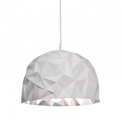 PHASING OUT PENDANT 1XE27 RESIN WHITE+SILVER POLYGON Φ38H120CM POLLOK V35078WS PHASING OUT PENDANT 1XE27 RESIN WHITE+SILVER POLYGON Φ38H120CM POLLOK V35078WS