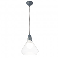PHASING OUT PENDANT 1XE27 GLASS + METAL GREY Φ24ΧΗ120CM CIELOS V36035CM