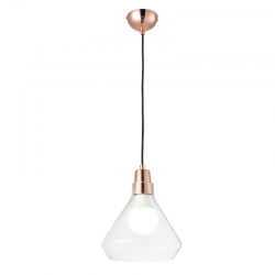 PHASING OUT PENDANT 1XE27 GLASS + BRONZE METALLIC Φ24ΧΗ120CM CIELOS V36035RG