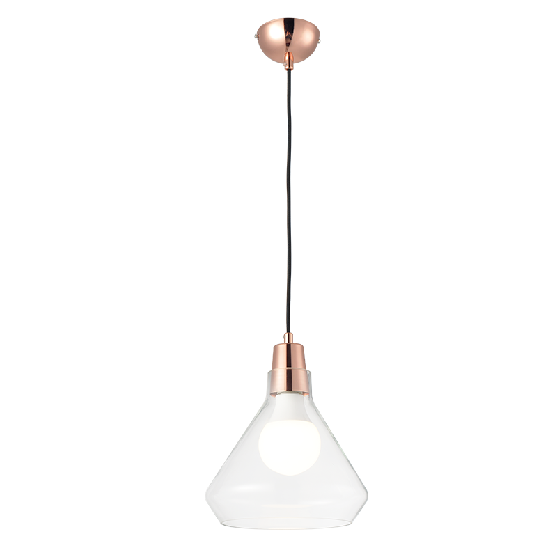 PHASING OUT PENDANT 1XE27 GLASS + BRONZE METALLIC Φ24ΧΗ120CM CIELOS V36035RG
