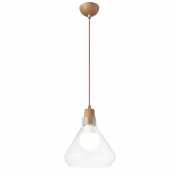 PHASING OUT PENDANT 1XE27 GLASS + METAL WOOD PAINTING Φ24ΧΗ120CM CIELOS V36035WD