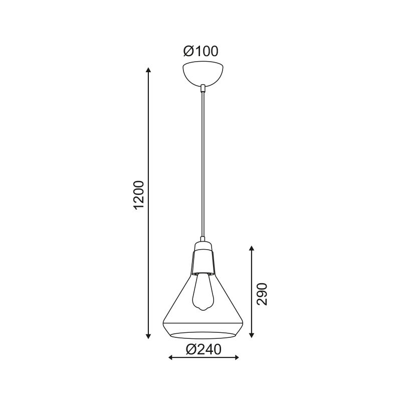 PHASING OUT PENDANT 1XE27 GLASS + METAL WOOD PAINTING Φ24ΧΗ120CM CIELOS V36035WD PHASING OUT PENDANT 1XE27 GLASS + METAL WOOD PAINTING Φ24ΧΗ120CM CIELOS V36035WD