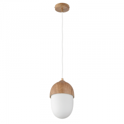 PHASING OUT PENDANT 1XE27 METAL COLOR WOOD + OPAL GLASS Φ16ΧΗ120CM BELLOTA V36119