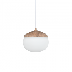 PHASING OUT PENDANT 1XE27 METAL COLOR WOOD + OPAL GLASS Φ23ΧΗ120CM BELLOTA V36120