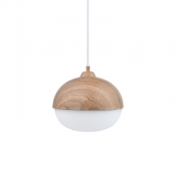 PHASING OUT PENDANT 1XE27 METAL COLOR WOOD+ OPAL GLASS Φ25ΧΗ120CM BELLOTA V36121