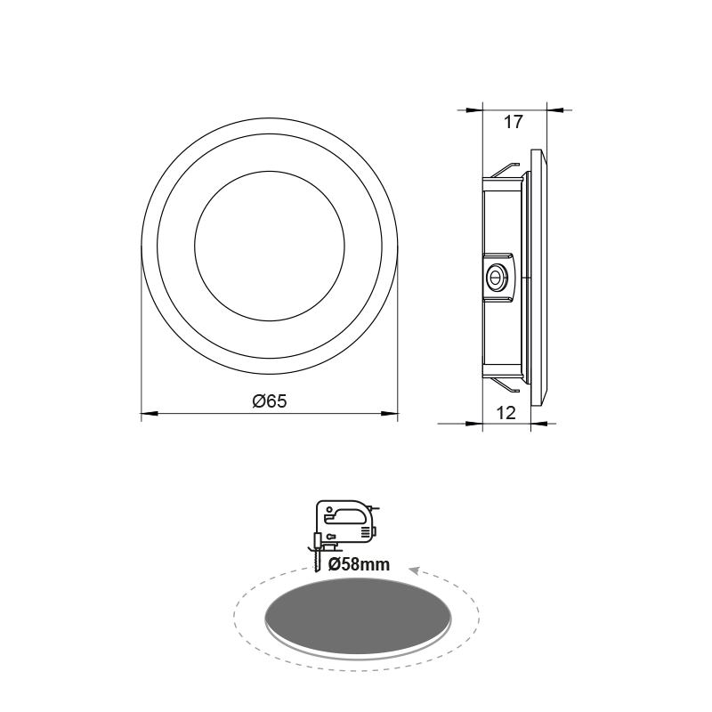 RECESSED WHITE ROUND LED SPOT 2W 3000K 155Lm 230V AC 100° Ra80 ARED230RW RECESSED WHITE ROUND LED SPOT 2W 3000K 155Lm 230V AC 100° Ra80 ARED230RW