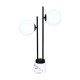TABLE LAMP 2ΧΕ14 QUADRO BLACK METAL+ WHITE GLASS-MARBLE IP20 36X14XH61CM ML127022TBK