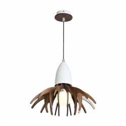 PENDANT LUMINAIRE 1ΧE27 DARK WOOD SHADE MDF + WHITE METAL Φ35XH80CM ALPS ZM170031P PENDANT LUMINAIRE 1ΧE27 DARK WOOD SHADE MDF + WHITE METAL Φ35XH80CM ALPS ZM170031P