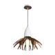 PENDANT LUMINAIRE 1ΧE27 DARK WOOD SHADE MDF + WHITE METAL Φ35XH80CM ALPS ZM170031P