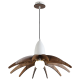 PENDANT LUMINAIRE 1ΧE27 DARK WOOD SHADE MDF + WHITE METAL Φ50XH80CM ALPS ZM170041P PENDANT LUMINAIRE 1ΧE27 DARK WOOD SHADE MDF + WHITE METAL Φ50XH80CM ALPS ZM170041P