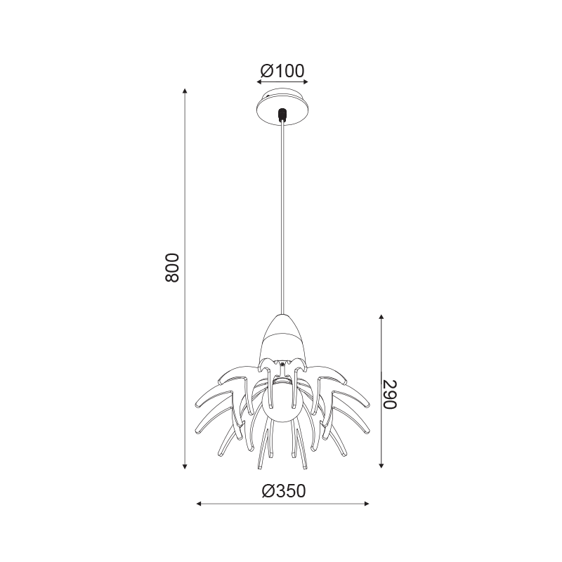 PENDANT LUMINAIRE 1ΧE27 DARK WOOD SHADE MDF + WHITE METAL Φ45XH80CM ALPS ZM170051P