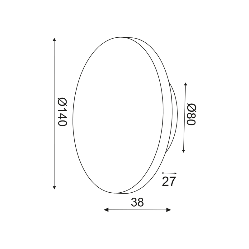 WALL LUMINAIRE LED 5W 3000K ANTIQUE BRASS MDF CIRCLE Φ14ΧΗ3,6CM ECLIPSE ZM1705LEDWG WALL LUMINAIRE LED 5W 3000K ANTIQUE BRASS MDF CIRCLE Φ14ΧΗ3,6CM ECLIPSE ZM1705LEDWG