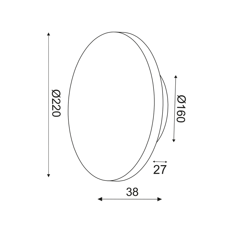 WALL LUMINAIRE LED 10W 3000K ANTIQUE BRASS MDF CIRCLE Φ22ΧΗ3,6CM ECLIPSE ZM1710LEDWG