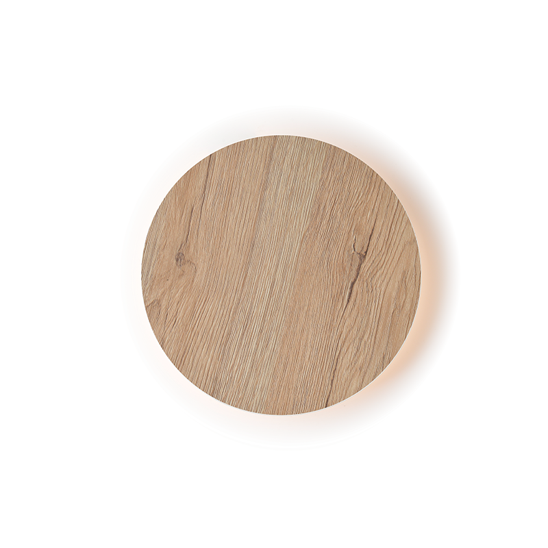WALL LUMINAIRE LED 15W 3000K LIGHT WOOD SHADE MDF CIRCLE Φ30XH3,6CM ECLIPSE ZM1715LEDWLW