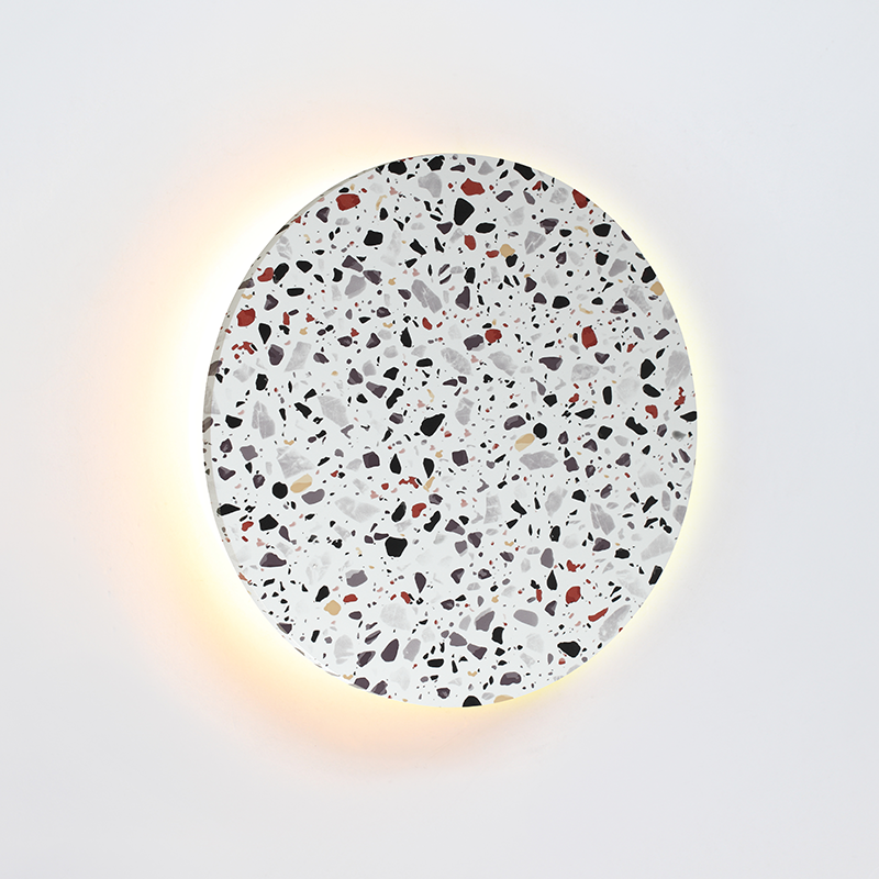 WALL MOUNTED LUMINAIRE LED 24W 3000Κ 1920LM TERRAZZO MDF CIRCLE Φ40ΧΗ3,6CM ECLIPSE ZM1724LEDWT WALL MOUNTED LUMINAIRE LED 24W 3000Κ 1920LM TERRAZZO MDF CIRCLE Φ40ΧΗ3,6CM ECLIPSE ZM1724LEDWT