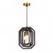 PENDANT LUMINAIRE 1ΧΕ27 DARK BROWN LEATHER MDF D24XH100CM TRITON ZM391P24WDL