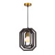 PENDANT LUMINAIRE 1ΧΕ27 DARK BROWN LEATHER MDF D24XH100CM TRITON ZM391P24WDL