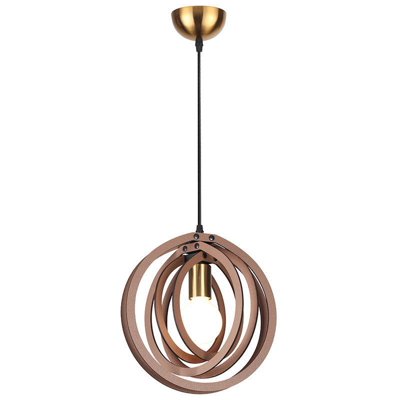 PENDANT LUMINAIRE 1ΧΕ27 LIGHT BROWN LEATHER MDF D29XH100CM TRITON ZM391P29WLL PENDANT LUMINAIRE 1ΧΕ27 LIGHT BROWN LEATHER MDF D29XH100CM TRITON ZM391P29WLL